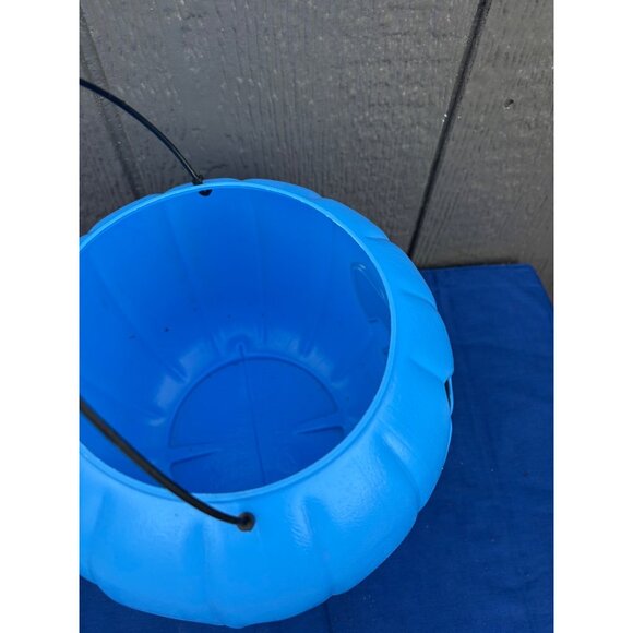 Blue Plastic Pumpkin Halloween Bucket Handle General Foam Trick or Treat - Picture 5 of 6